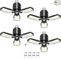 Kryoza 4-Pack Garage Lights with Motion Sensor, 8000LM Motion Sensor Light Indoor with 3 Deformable Design and Auto-Off, E26 Screw-in 6500K Motion Activated Bulbs for Ceiling/Basement
