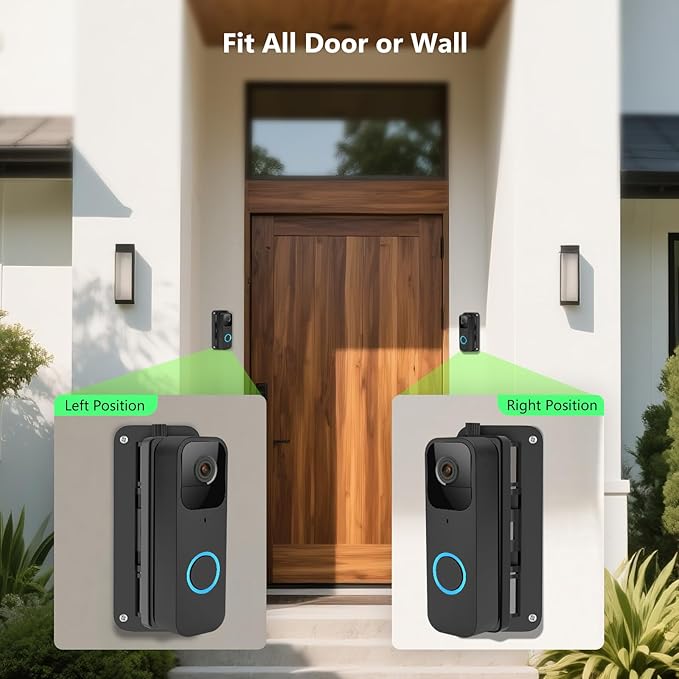 Adjustable (30°to 145°) Doorbell Camera Mount for Blink Video Doorbell/2nd Gen (newest model), No-Drill Mounting Kit Accessories for Blink Doorbell, Angle Mounting Bracket Wedge for Apartment, Renter