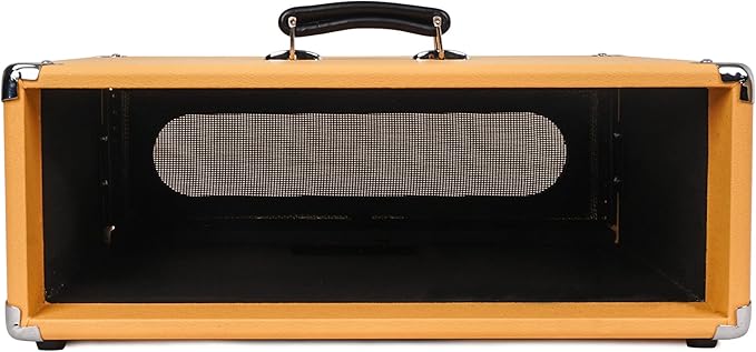 Sound Town Vintage 3U Amp Rack Case, 12.5" Depth with Rubber Feet, Dust Cover, Kickstand, Orange (STVRC-3OR)