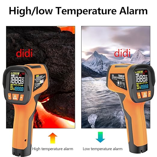TEMIRUP Infrared Thermometer High Temperature Gun -40℉ to 1922℉, 30:1 Pyrometer Digital IR Laser Thermometer Temp Gun with Probe for Cooking, Pizza Oven, Engine, Kilns, Forges, Industry & Home Repair