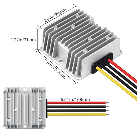 LeMotech DC 12v to 24v Converter 10A 240W Step Up Converter Voltage Reducer IP68 Waterproof Transformer for Golf Cart Truck Boat Vehicle