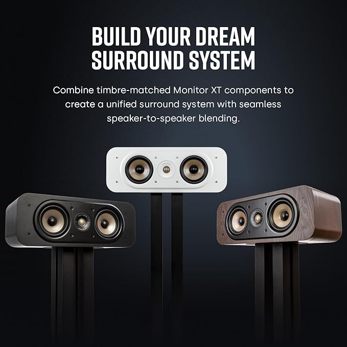 Polk Signature Elite ES30 Center Channel Speaker, Home Theater Speakers, Hi-Res Audio Certified, Dolby Atmos & DTS:X Compatible, 1" Tweeter & Two 5.25" Woofers, Dual Power Port Bass, Stunning Black