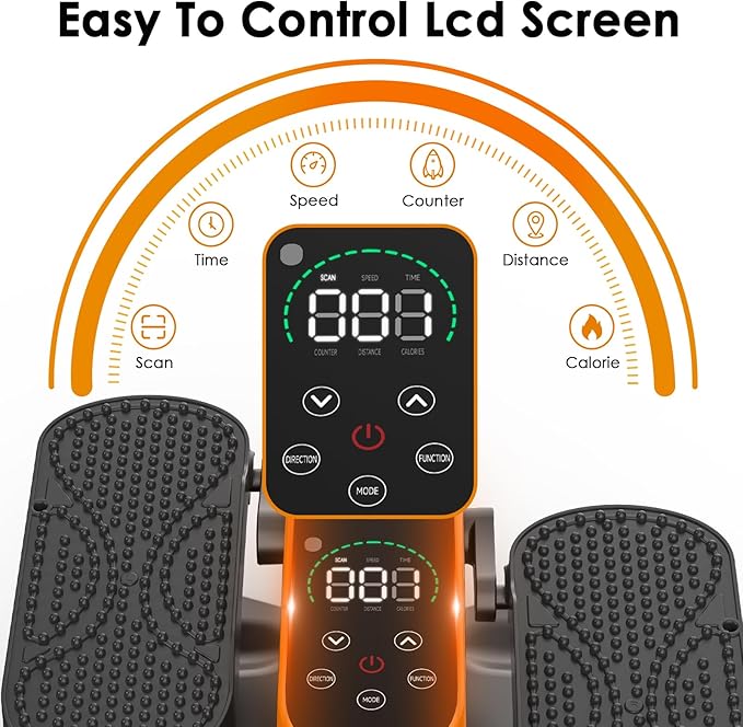 Under Desk Elliptical Machine for Senior Mini Elliptical Leg Exerciser with Remote Quiet Portable Electric Seated Foot Pedal Exerciser for Home Office