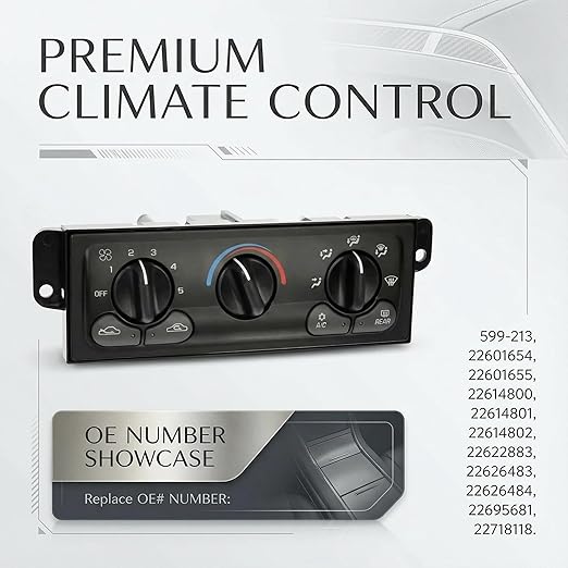 599-213 A/C Control Switch Air Conditioning Climate Control Module, Front Climate Control Module Panel for for 1997-2005 Chevrolet Malibu, 1997-1998 Oldsmobile Achieva, 1997-1999 Oldsmobile Cutlass