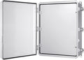 Gratury Junction Box, IP67 Waterproof Plastic Enclosure for Electrical Project, Hinged Transparent Cover, Includes Inner Door, Mounting Plate and Wall Bracket 510×410×200mm (20"×16.1"×7.9" TC-D)