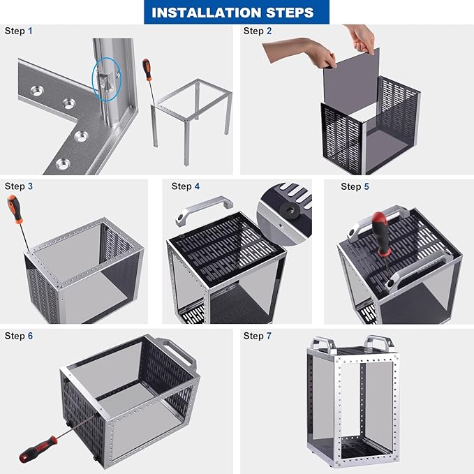 GeeekPi DeskPi RackMate TT Mini Server Cabinet for Mini PC, Network, Servers, Audio, and Video Equipment