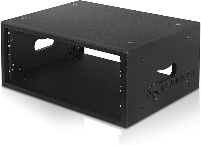 Sound Town 4U Studio Rack with 4-Space, Heavy-Duty 0.7" (18mm) Baltic Birch Plywood with Polyurea Coating, for Recording Room, Home Studio (SDRK-4PU)