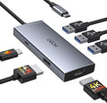 USB C Docking Station Dual HDMI Monitor 4K 60 Hz USB C to Dual HDMI Adapter with 2 hdmi Ports, USB-C Hub 2 Monitors with 3 USB Port PD Charging Compatible for Dell XPS HP Surface etc