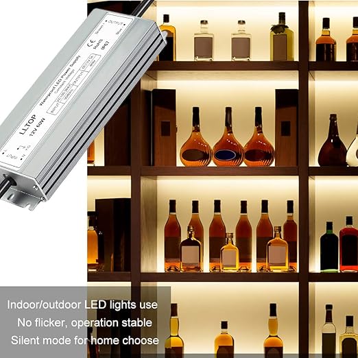 LLTOP LED Driver 60 Watts Waterproof IP67 Power Supply AC100-264V to 12V DC 5A Low Voltage Transformer Ultra Thin Adapter for Outdoor LED Lights, Computer Project