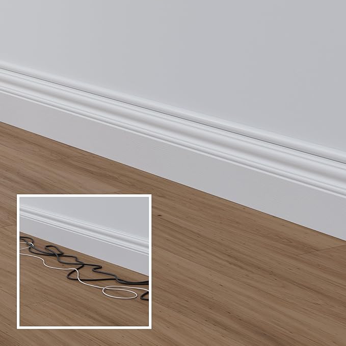 D-Line 31.4in TV Cord Hider, Patented Half Round Cable Cover, Hide Wall Mount TV Wires, Hinged One-Piece Cable Concealer, Adhesive, Decorative Raceway - 2X 0.78in W x 0.39in H x 15.7in L - White