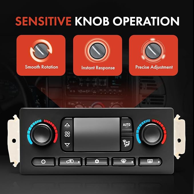 A-Premium Automatic Climate Control Module A/C & Heater Control Panel Compatible with Chevy, GMC & Cadillac - 2005 2006 2007 Silverado 1500, Sierra 1500, Tahoe, Yukon - with Rear Window Defogger
