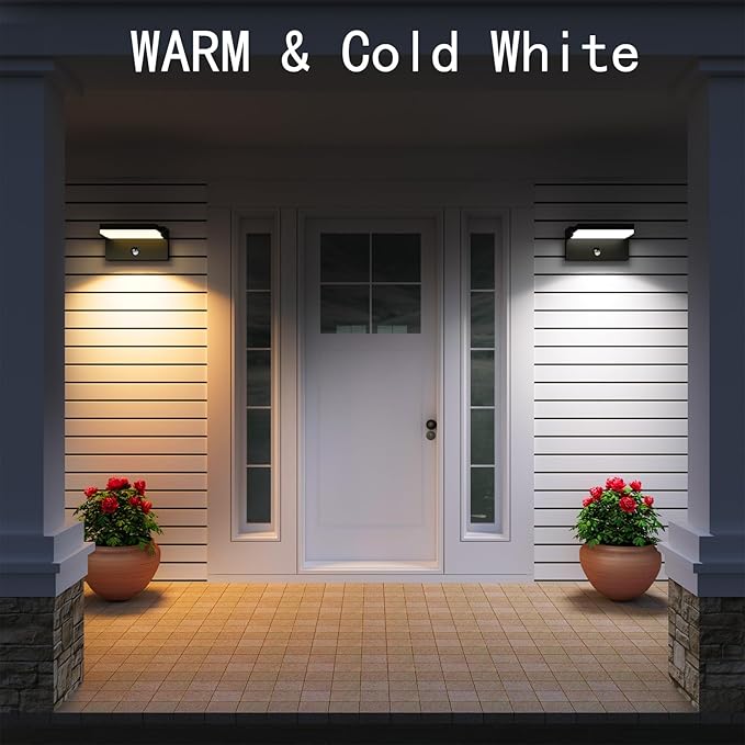 WISELUME 60W LED Outdoor Wall Light – 360° Adjustable Head, Motion Sensor, Color Temperature Adjustable (3000K/4000K/6500K) Waterproof Security Lighting for Garage, Porch & Yard