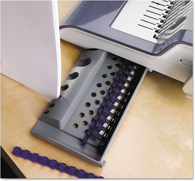 Fellowes 5216901 Quasar 500 Electric Comb Binding System, 16 7/8 x 15 3/8 x 5 1/8, Metallic Gray, Alloy Steel