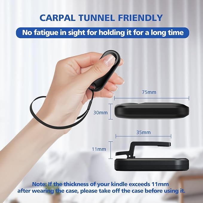 DATAFY Remote Control Page Turner for Kindle Paperwhite Oasis Kobo eReaders, Camera Camcorder Remote Controls, Page Turner Clicker for ipad Tablets Reading Novels with Wrist Strap Storage Bag