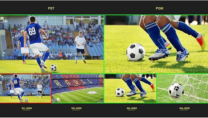 Feelworld L2 Plus 5.5" LCD Multi-Camera Video Mixer Switcher with Touch Screen PTZ Control Chroma Key USB3.0 for Live Streaming