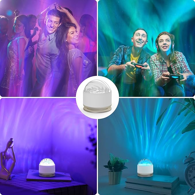 HUMIIEYE Northern Lights Projector, 16 Light Color Aurora Night Light Projector for Bedroom, Remote Galaxy Light Projector, Dimmable Mood Lighting with Memory Function for Playroom Kids Teen Girl Gift