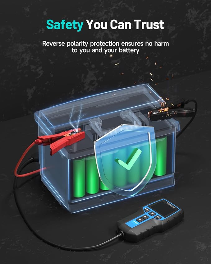 Car Battery Tester 24V 12V Load Tester, TOPDON BT200 100-2000CCA Automotive Alternator Tester Digital Auto Battery Analyzer Charging Cranking System Tester for Car Truck Motorcycle ATV SUV Boat Yacht