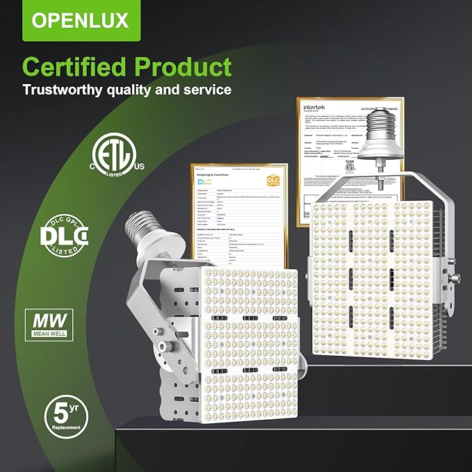 OPENLUX LED Shoebox Retrofit Kit 240W 34800LM E39 Mogul Base ETL DLC Listed 5000K Retrofit Light for Parking Lot Lights Tennis Court LED Module AC100-277V