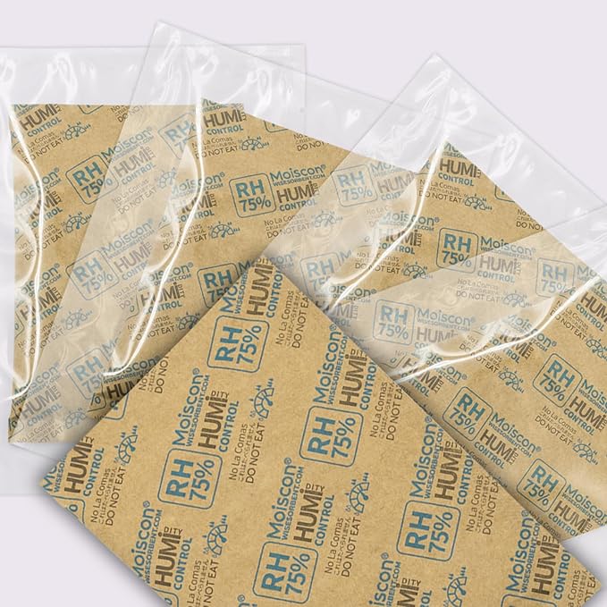 Wisesorb 75% Two-Way Humidity Control Packs - 60 Gram - 90 Pack - Moisture Control Packets Individually Wrapped for Storing 1 lb, Humidifier Packs for Storage Containers Hydration Packets