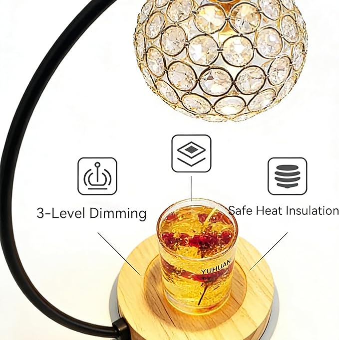 Dimmable Candle Warmer Lamp with Timer & Remote – Modern Desk Lamp for Bedroom Home Decor, Gift for Mom Women, Housewarming Present, Wax Melt Warmer for Jar Candles (No Candle Included)