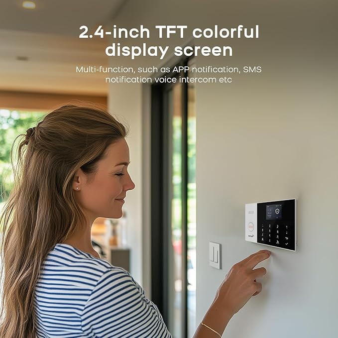 PGST WiFi Alarm System for Home Security,16 PCS Wireless Home Security System with DIY Expandable Door Alarm Sensor,Motion Detector,Tuya APP Instant Alerts for Villa,Apartment,No Monthly Fee