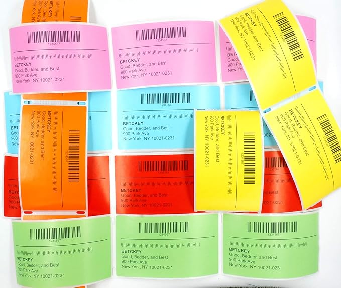 BETCKEY Colored Labels Compatible with Dymo 30324 (2-1/8" x 2-3/4") Large Multipurpose Labels, Compatible for Dymo LabelWriter Thermal 450, 4XL & Zebra Desktop Printers [6 Rolls, Red]