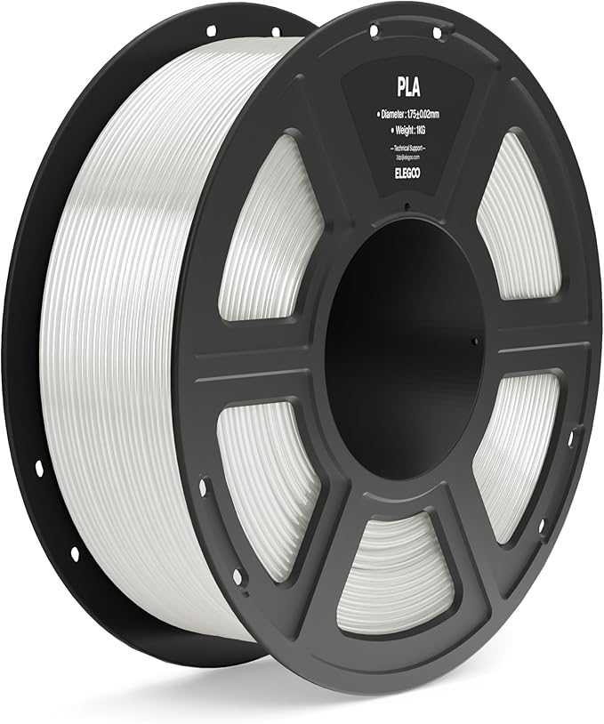 ELEGOO PLA Filament 1.75mm Translucent 1KG, 3D Printer Filament Dimensional Accuracy +/- 0.02mm, 1kg Spool(2.2lbs) Fit Most FDM 3D Printers