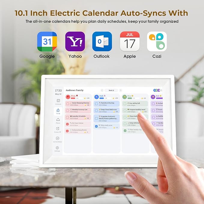 Calendar, 10.1" WiFi Smart Wall Calendar & Chore Chart,