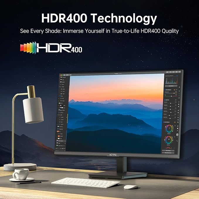 KTC 27 Inch 4K UHD(3840 * 2160) Computer Monitor - IPS Monitor, 60hz, HDR400, Anti-Blue Light Screen, DCI-P3 95% 125% sRGB, Support FreeSync and GSync, PC Monitor for Design, Work,Casual Gaming
