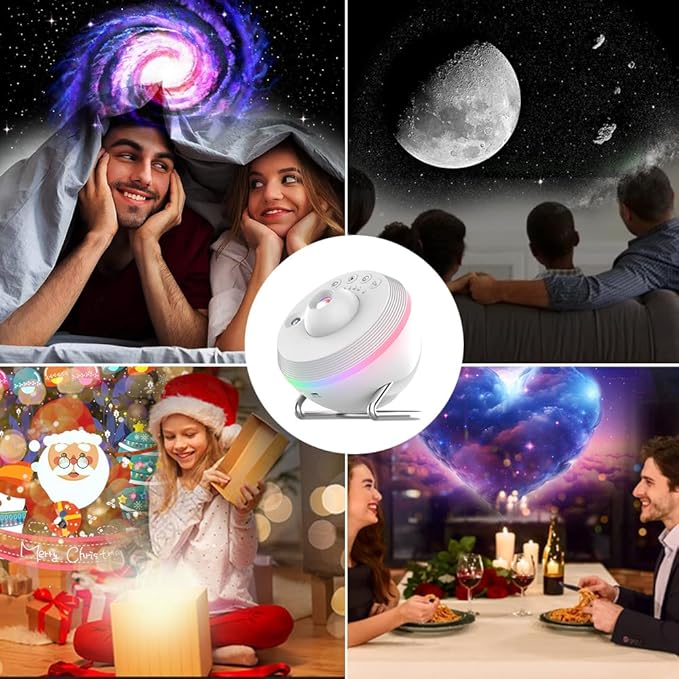 Galaxy Projector for Bedroom, 13 in 1 Planetarium Projector with Meteor, LED Space Galaxy Lamp, Night Lights Room Decor for Kids Adults Birthdays Gifts - White