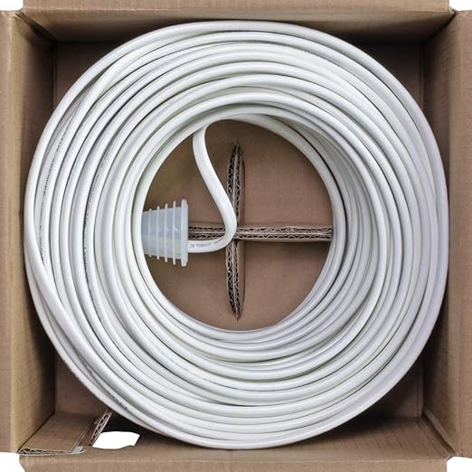 NavePoint 500ft in Wall Audio Speaker Cable Wire CL2 18/2 AWG Gauge 2 Conductor Bulk White