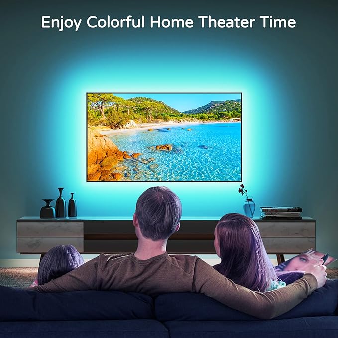 HAMLITE TV Led Backlight 60-65 Inch TV,15Ft TV Lights Behind Monitor HDTV Work Space Decor-20 Colors Changing TV Bias Lighting for Gaming,Living Room Decor