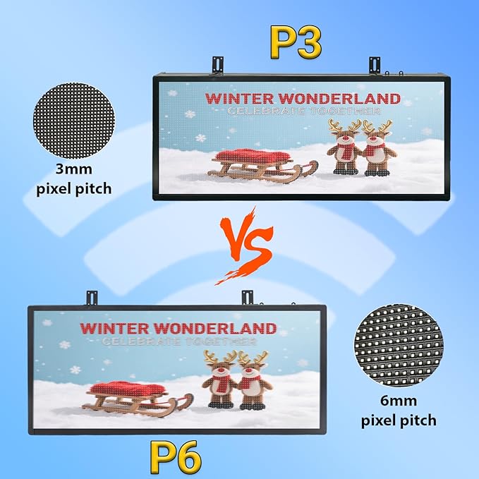 Programmable LED Sign for Business,P3 Outdoor Digital Electronic Message Board with WiFi Control, Scrolling Display Screen for Store Advertising, 40"x17"