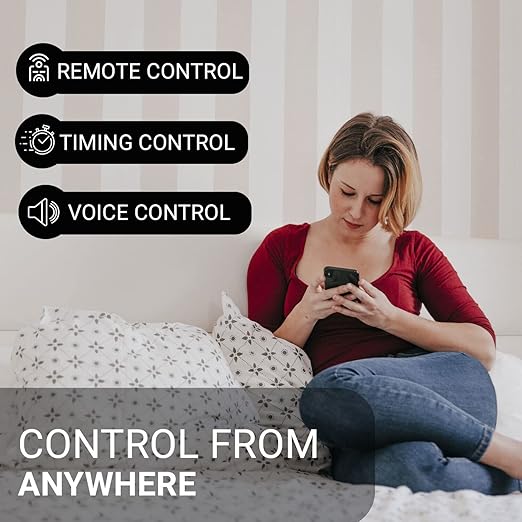 Lunabode LED Smart Plug - 2 Pack Smart Home 2.4G Wi-Fi Plugs Outlet Works with Echo, Alexa & Google Home | Smart Plug for Home with Timer, Remote,Voice & Group Controller | No Hub Required