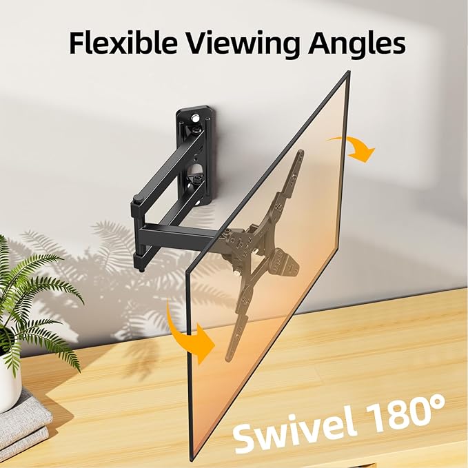 IWORKBOARD 32+ 40 inch Full Motion TV Wall Mount for 13-43" TVs & Monitor, 360° Rotating Small TV Mount Bracket, Articulating Swivel Tilting Extension, Max VESA 200x200mm, Single Studs, 55 lbs