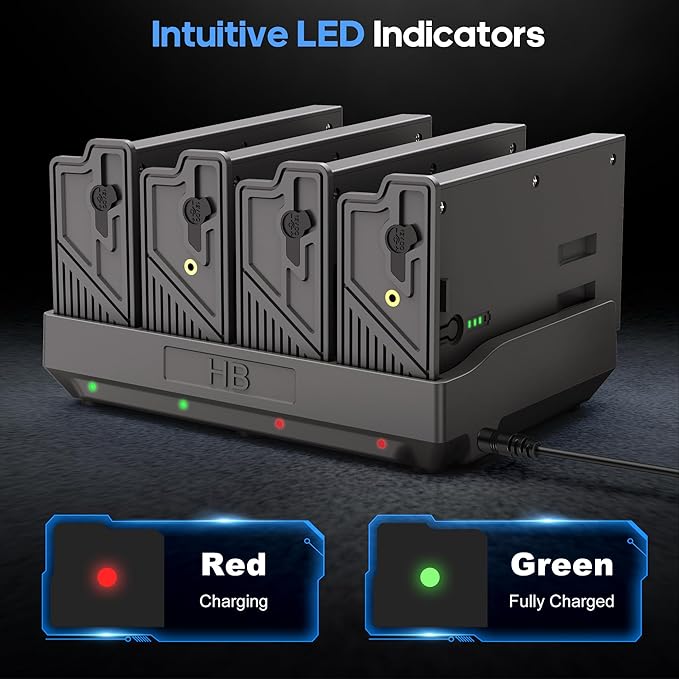 Fulpower 4-Slot Lithium Cartridge Charger - Replacement Battery Charger for TACTACAM Reveal Lithium Cartridge Charger Ultra/X/XB/XPro Trail Cameras - Fast Charging, LED Indicators, Durable Design