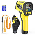 Infrared Thermometer Temperature Gun, TEMIRUP Non-Contact Digital IR Laser Temp Gun -58°F to 1472°F, K-Type Probe -40°F~1202°F, for Cooking, Pizza Oven, BBQ, HVAC, Home & Industrial