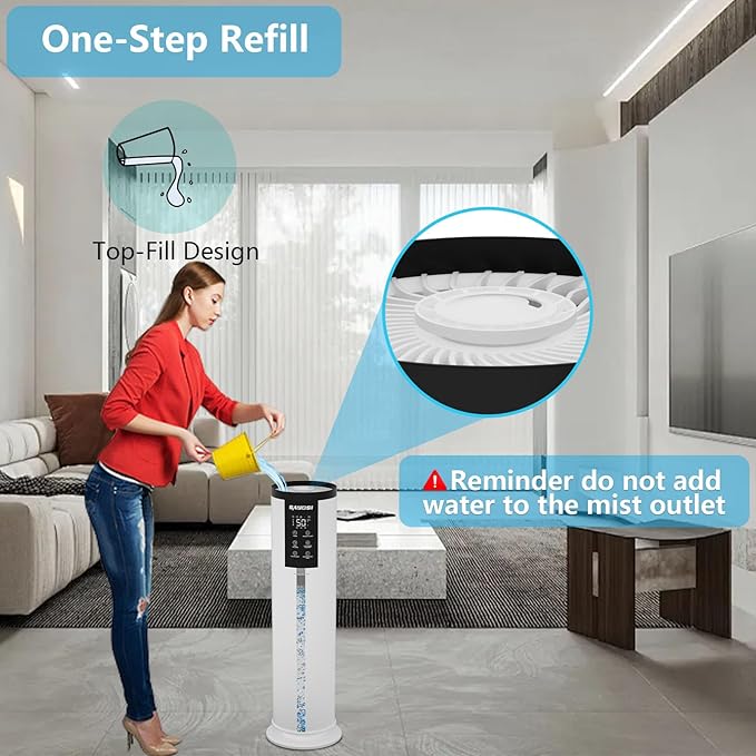 SAYDSI Humidifier, 3.4Gal(13L) Smart Humidifier for Bedroom Home,2000 sq.ft Cool Mist Humidifiers for Home Plants and Office Basement Whole House Large Room with Remote Control Timer and Water Tank