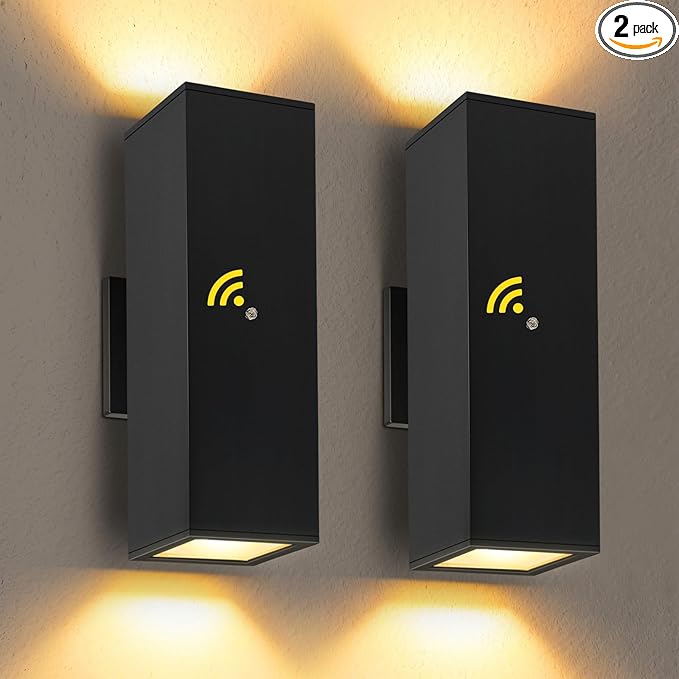MZLITI Modern Outdoor Wall Light Dusk to Dawn 2 Pack, Waterproof Matte Black Porch Lights, 2700K LED Outdoor Sconce Lights for House, Garage, Patio, Front Door