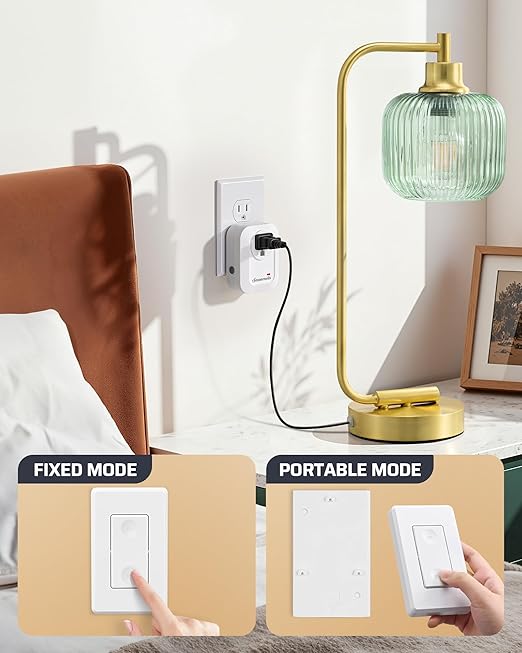 DEWENWILS Wireless Remote Wall Switch and Outlet, No Wiring, On Off Power Plug, Expandable Remote Control Outlet Light Switch, 100Ft RF Range