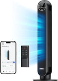 Dreo Tower Fan for Bedroom, Smart Oscillating Quiet Floor Fans, Standing Bladeless Fan with Remote and WiFi Voice Control, 4 Modes, 4 Speeds, 8H Timer, 28dB, Works with Alexa/Google