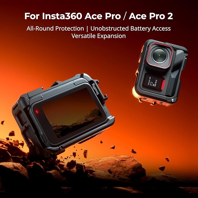 SmallRig Utility Frame Cage for Insta360 Ace Pro 2 / Ace Pro, Supports Horizontal and Vertical Shooting, Action Camera Mounting Frame with Mounting Claw and Cold Shoe for Video Light Microphone - 5000