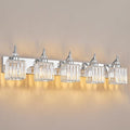 BBLLWJ Crystal Vanity Lights Chrome 5 Light Bathroom Light Fixtures Over Mirror Modern Vanity Light for Bathroom