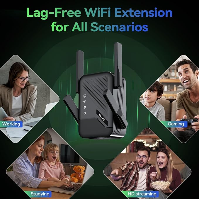 2026 Best WiFi Extender Signal Booster, Internet Extender Covers Up to 13389 Sq.ft for Home, Long Range WiFi Repeater with Ethernet Port, Wireless Router Amplifier Easy Setup,Wide Compatibility
