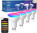Lepro BG1 AI GU10 Smart Bulb - RGBCW Dimmable Color Changing LED Bulbs Works with Alexa & Google Assistant, Personalized Al Lighting Designer, Voice Control via App, Music Sync, 2.4G WiFi Only, 4 Pack