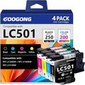 googong LC501 Ink Cartridges LC 501 Ink 4 Pack Compatible for Brother LC 501 Ink LC501 LC501XL Ink Cartridge Work for Brother MFC-J1360DW MFC-J1260W MFC-J1410DW Printer (Black Cyan Magenta Yellow)