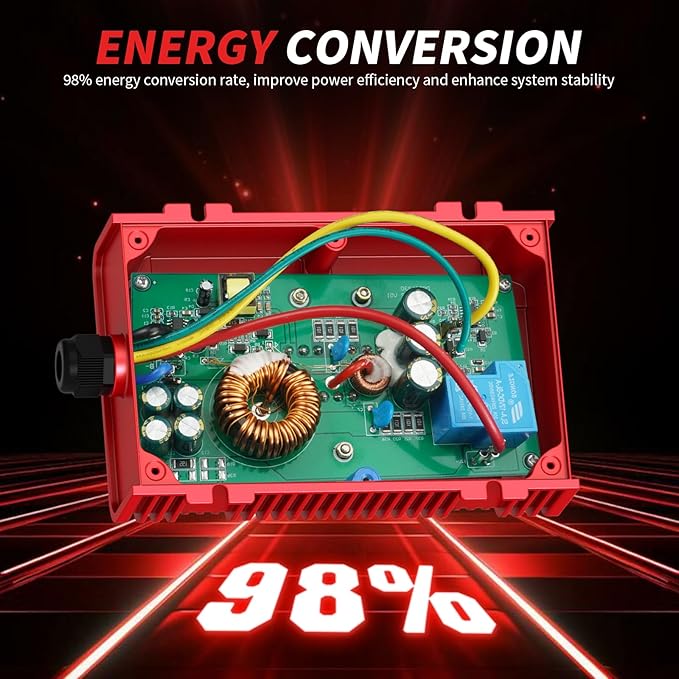 Universal 36V 48V to 12V Golf Cart Voltage Reducer DC Converter, 30A 360W DC Step Down Transformer with Fuse, Voltage Regulator for Club Car EZGO Yamaha