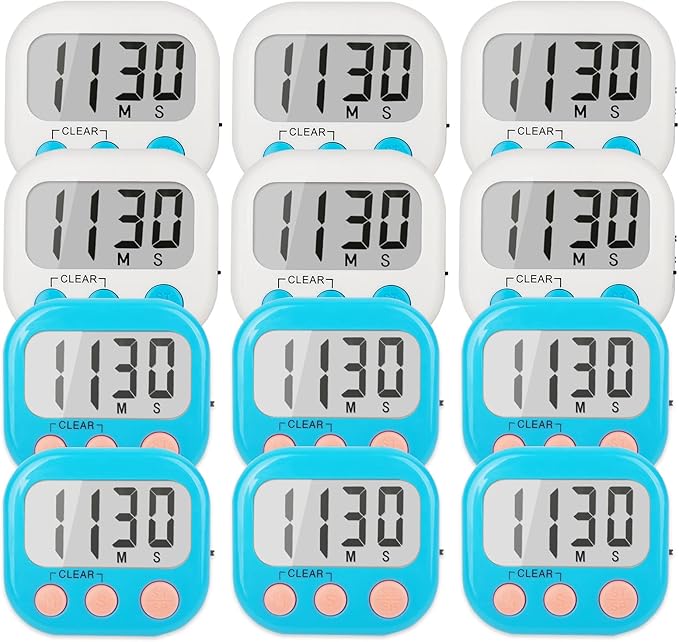 Classroom Timers for Teachers Kids Large Magnetic Digital Timer Teacher Supplies 12 Pack-Blue White