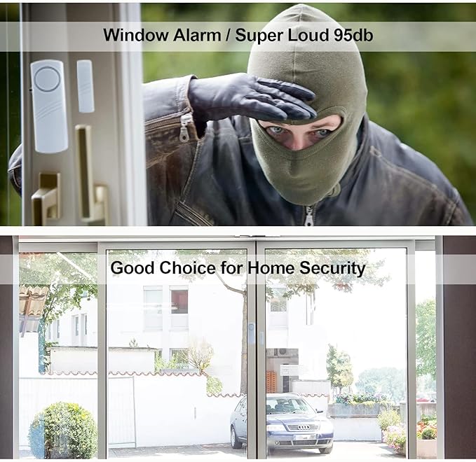 Door Window Alarm, 90DB Door Alarms for Kids Safety, Door Window Burglar Alarm-Window Pool Alarms for Home (12 Pack)