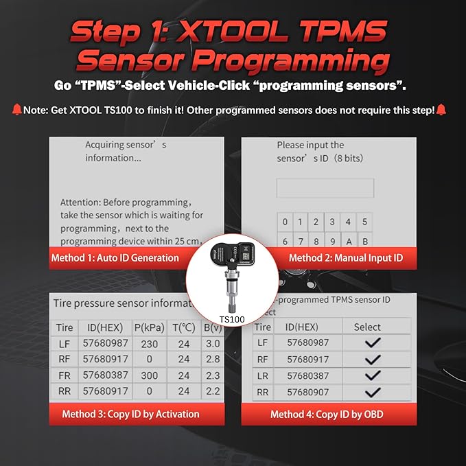XTOOL TP150 TPMS Programming Tool, 2026 TPMS Relearn Tool, Activate/Relearn All Known TPMS Sensors, Program XTOOL TS100 Sensors (315/ 433MHz), TPMS Reset/Diagnosis